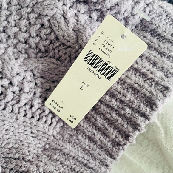 ANTHROPOLOGIE NWT Maeve Layered Peplum Turtleneck Light Purple & White - Picture 7 of 16